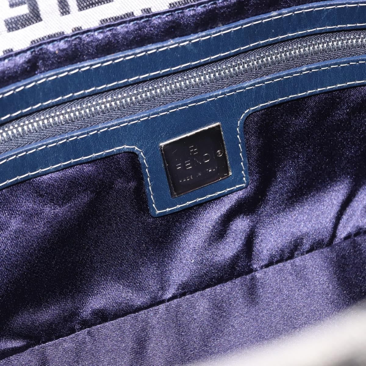 Fendi Baguette Zucchino Canvas, Navy, Canvas, Handbag