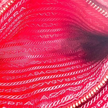 Prada Zip Saffiano Leather, Red, Leather, Shoulder Bag