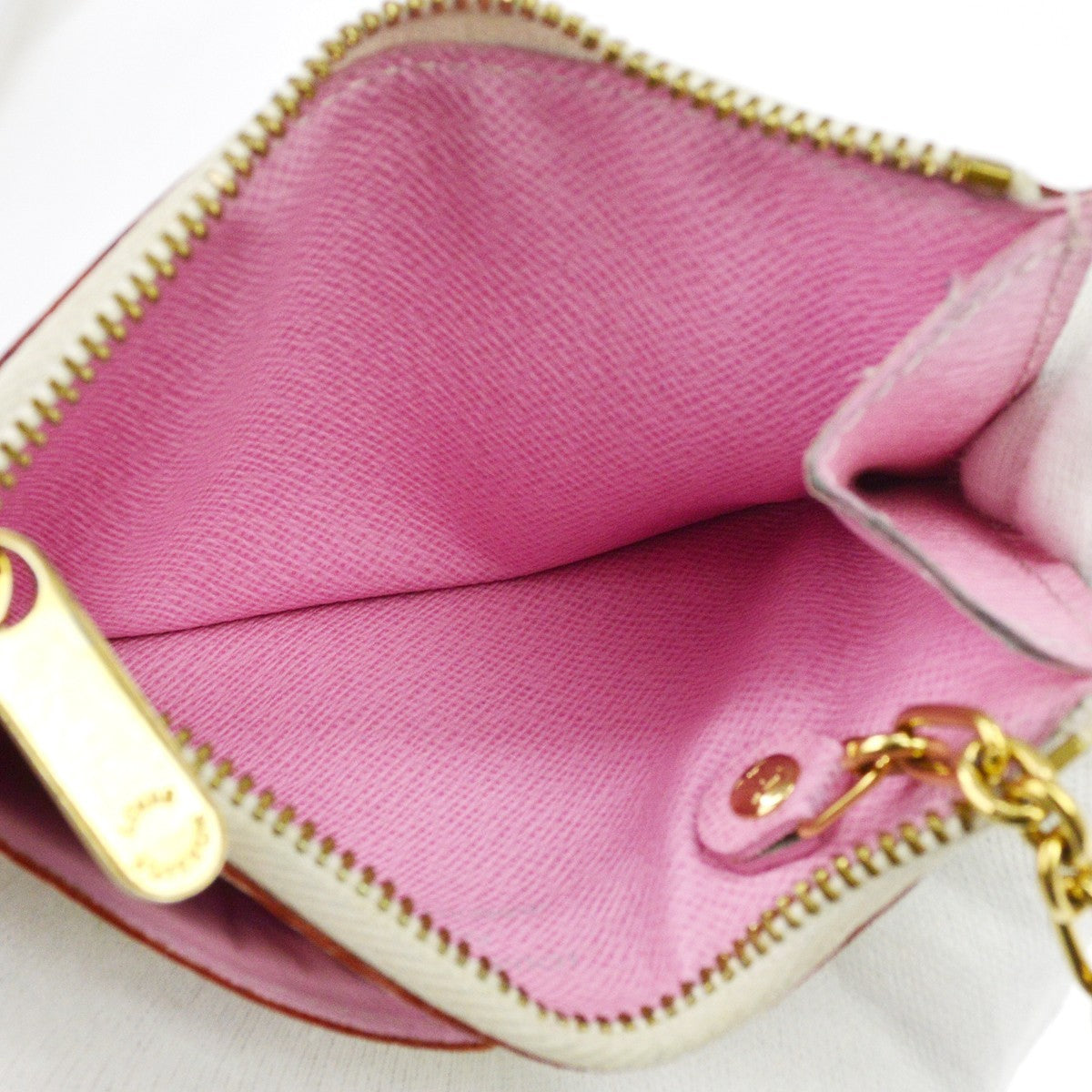 Louis Vuitton Pochette clés NM Monogram Multicolor Canvas, White, Calfskin, Wallet