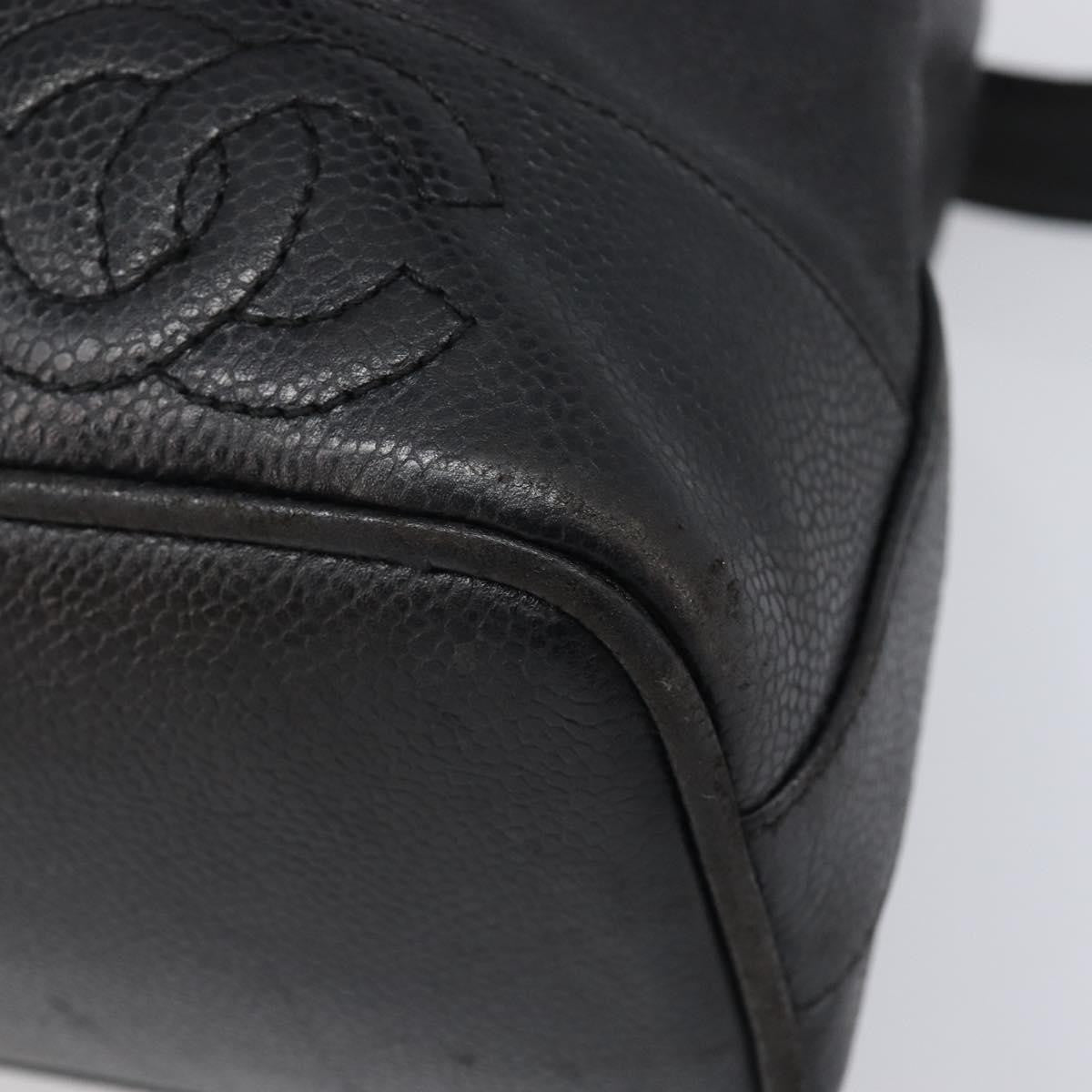 Chanel Vintage CC Drawstring Bucket Caviar, Black, Leather, Handbag
