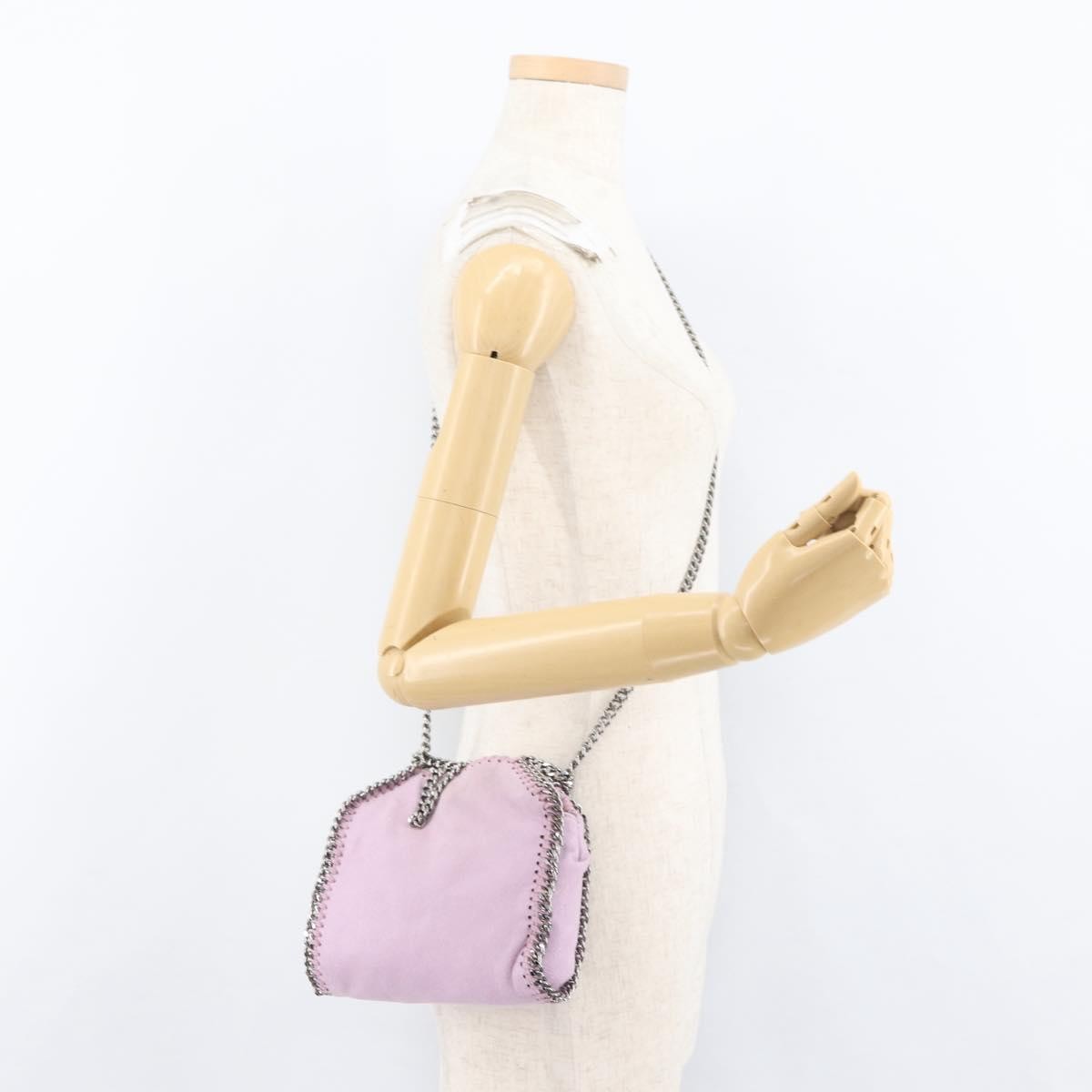Stella McCartney Falabella Fold Over Shaggy Deer, Pink, Polyester, Crossbody Bag