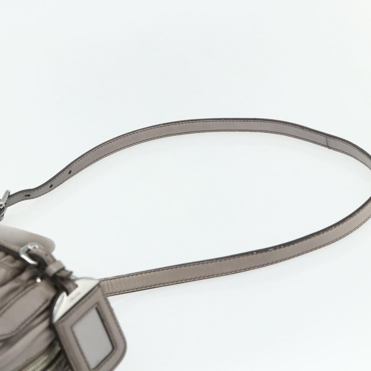 Prada Gaufre Convertible Satchel Nappa Leather, Gray, Leather, Handbag