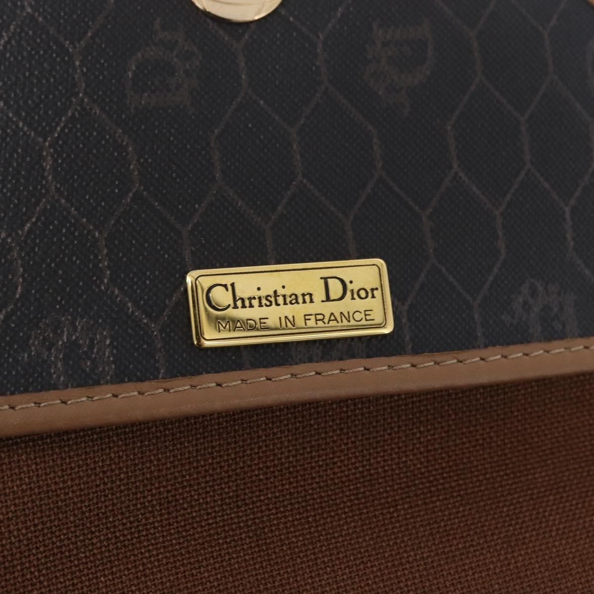 Christian Dior Vintage Honeycomb Canvas, Black, Canvas, Shoulder Bag