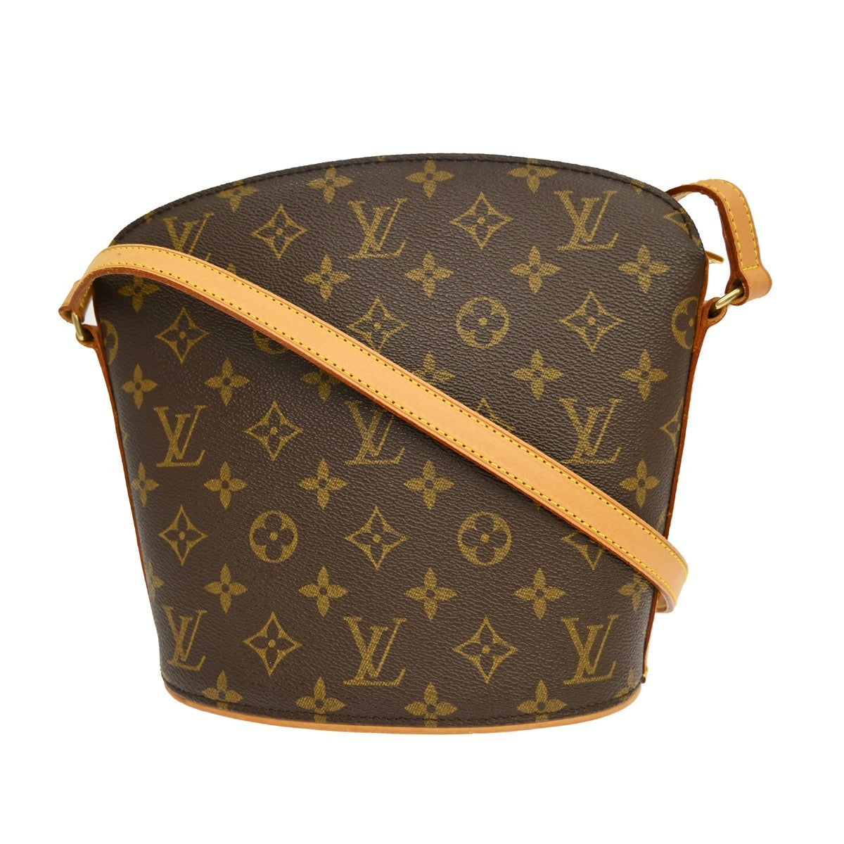 Louis Vuitton Drouot Monogram Canvas, Brown, Canvas, Shoulder Bag