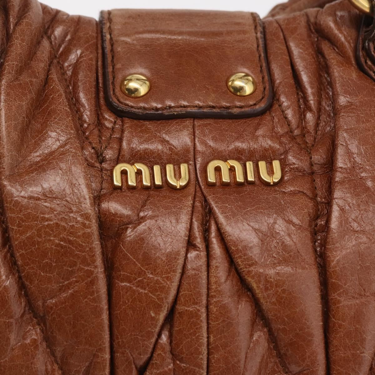 Miu Miu Coffer Satchel Matelasse Leather, Brown, Leather, Handbag