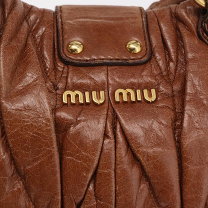 Miu Miu Coffer Satchel Matelasse Leather, Brown, Leather, Handbag
