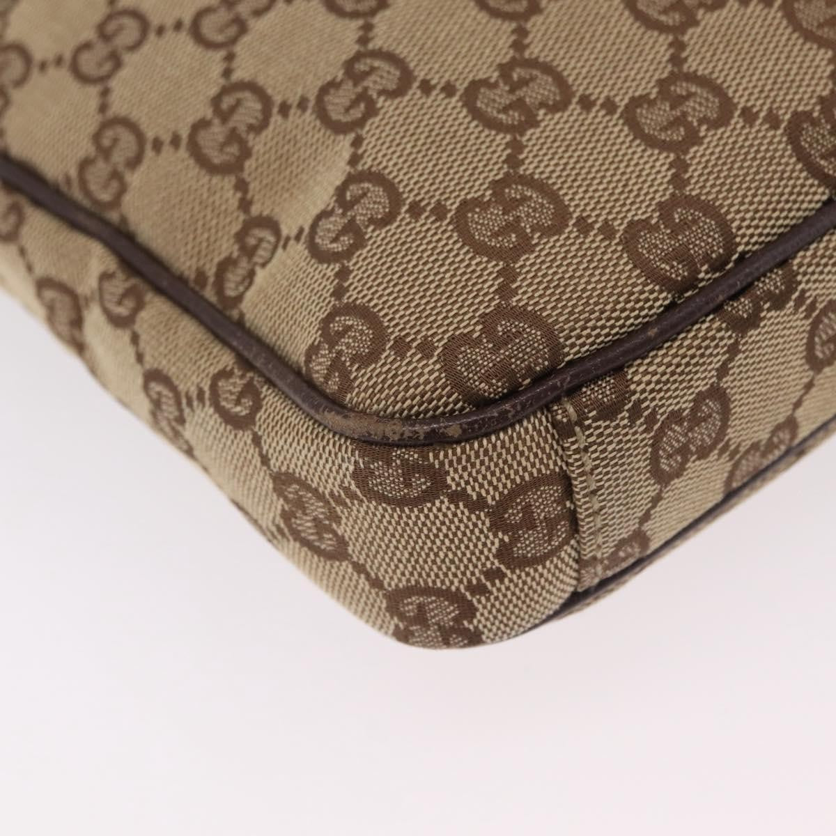 Gucci Front Zip Messenger GG Coated Canvas, Beige, Canvas, Crossbody Bag