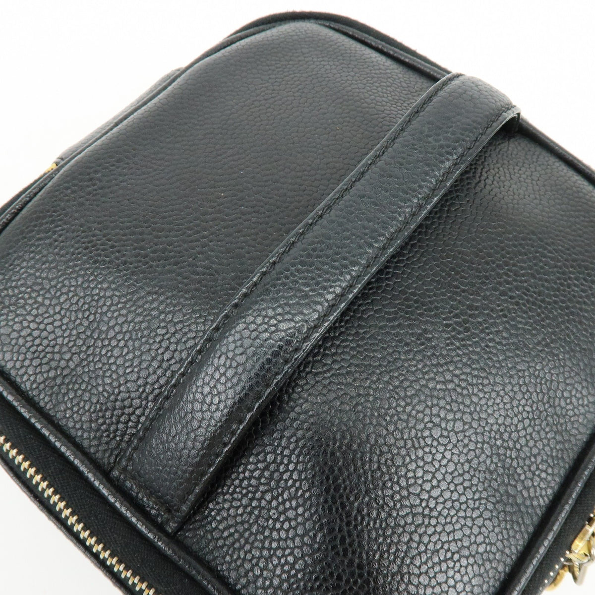 Chanel Vintage Timeless Cosmetic Case Caviar, Black, Leather, Clutch