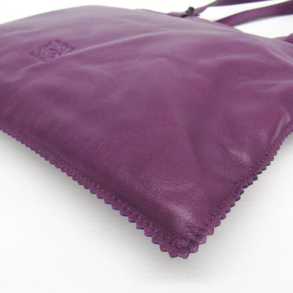 Loewe Anagram Leather, Purple, Leather, Tote Bag
