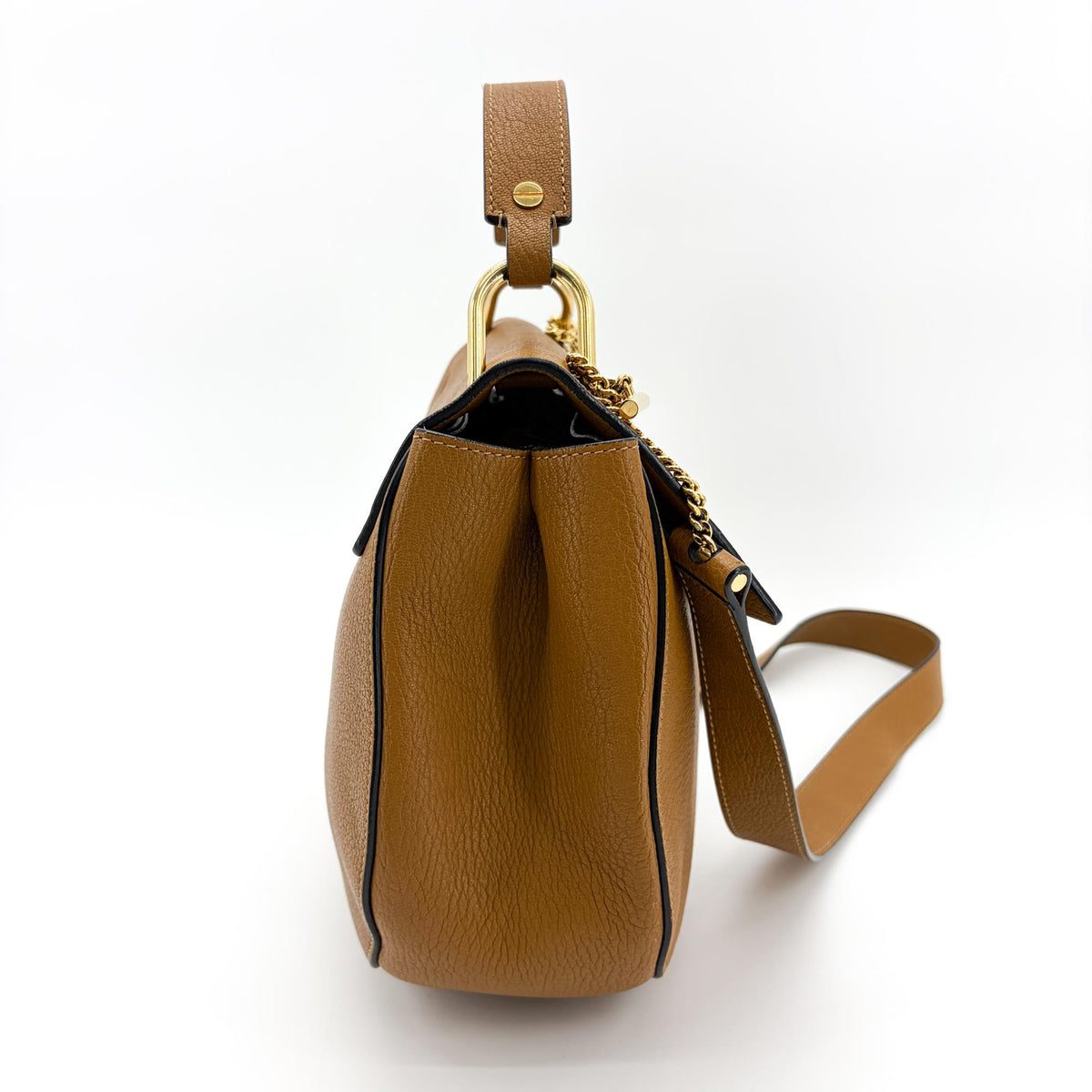 Chloe Drew Leather, Brown, Leather, Crossbody Bag