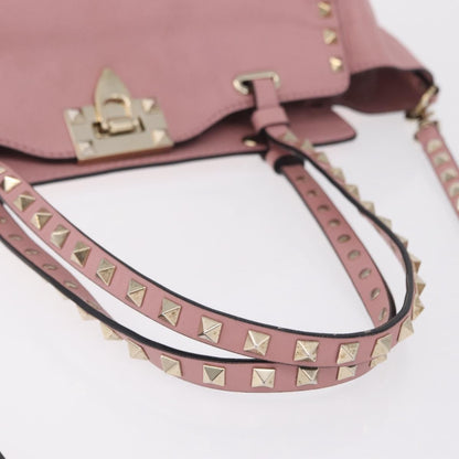 Valentino Garavani Rockstud Soft Leather, Pink, Leather, Tote Bag