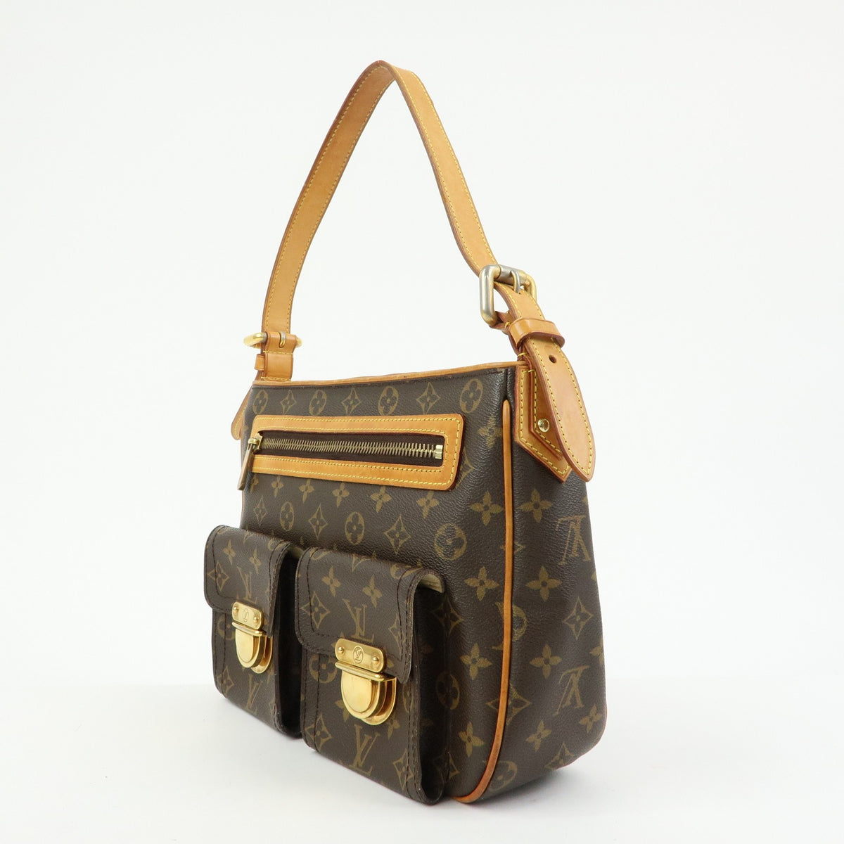 Louis Vuitton Hudson Monogram Canvas, Brown, Canvas, Handbag