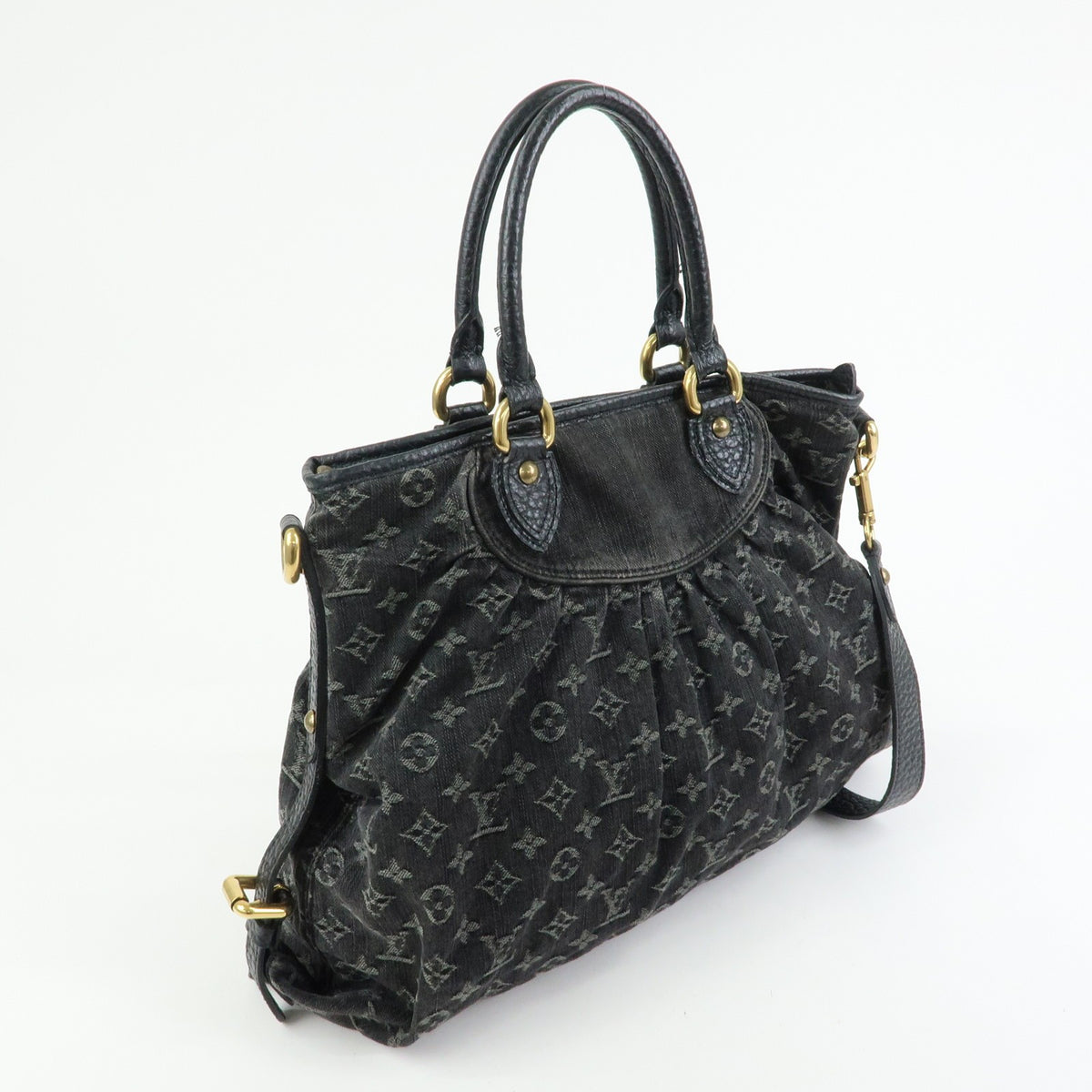 Louis Vuitton Neo Cabby Monogram Denim, Black, Denim, Handbag