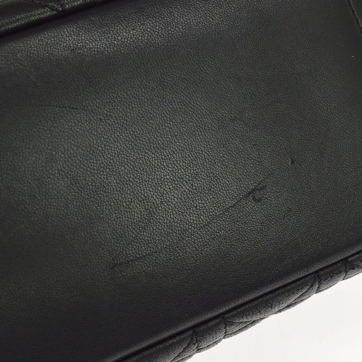 Christian Dior black cannage Leather, Black, Leather, Shoulder Bag