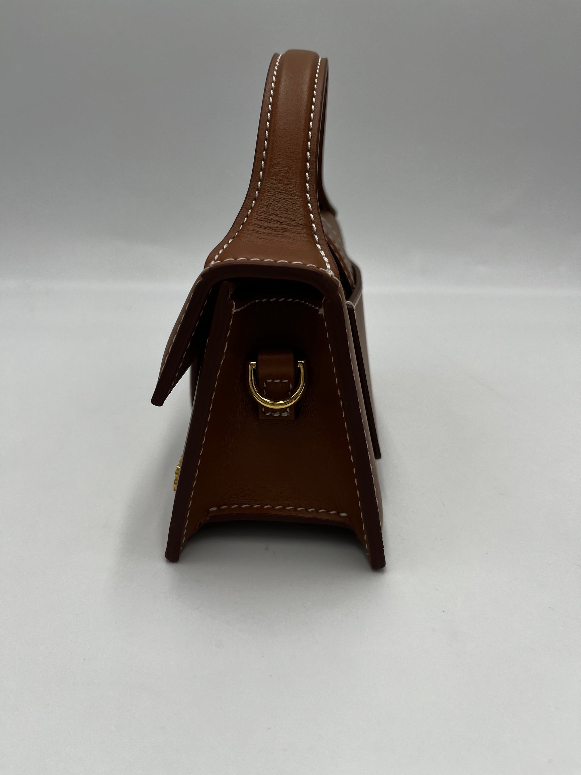 Jacquemus Le Bambinou Flap Bag Leather, Brown, Leather, Handbag