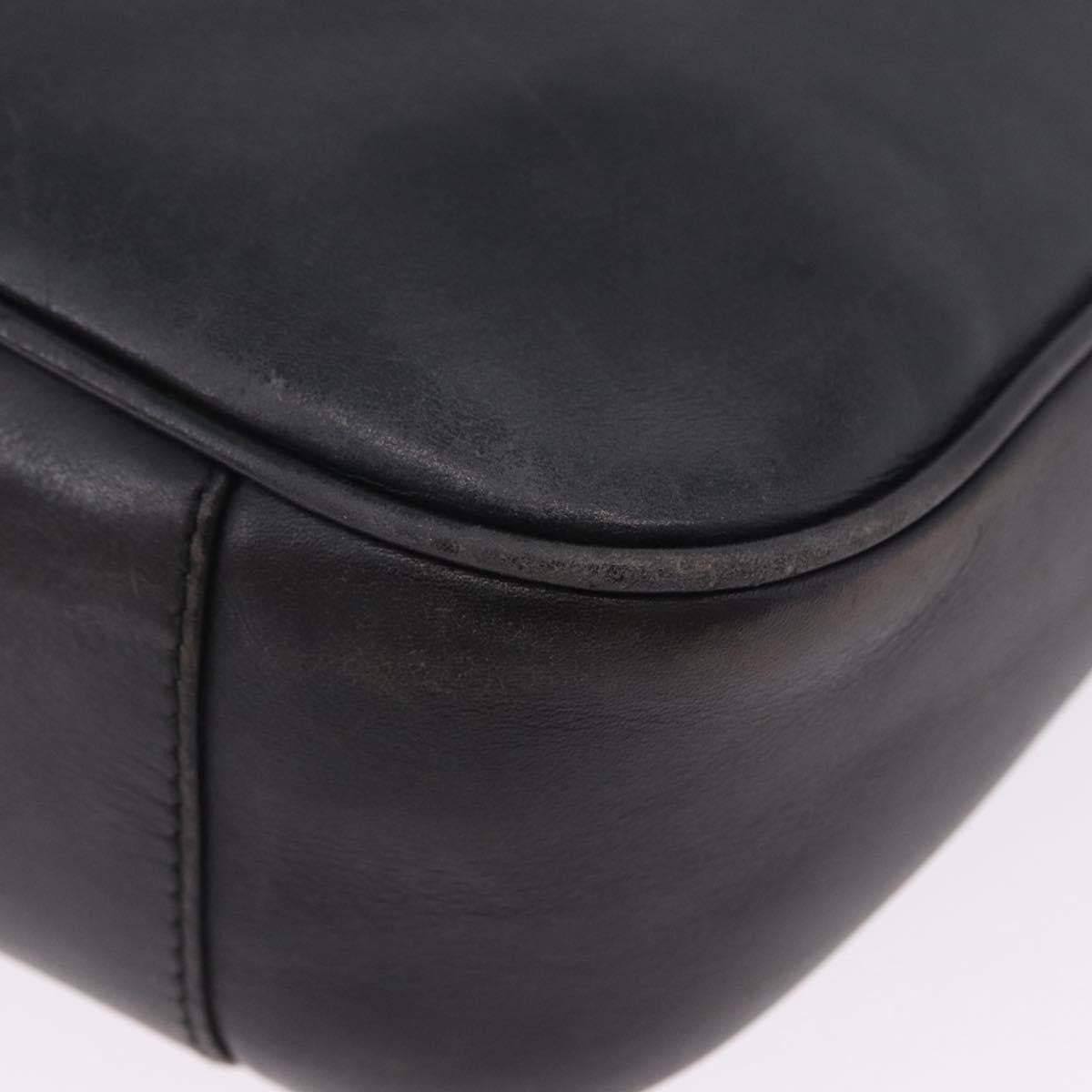 Gucci Vintage Bamboo Handle Open Hobo Leather, Black, Leather, Shoulder Bag