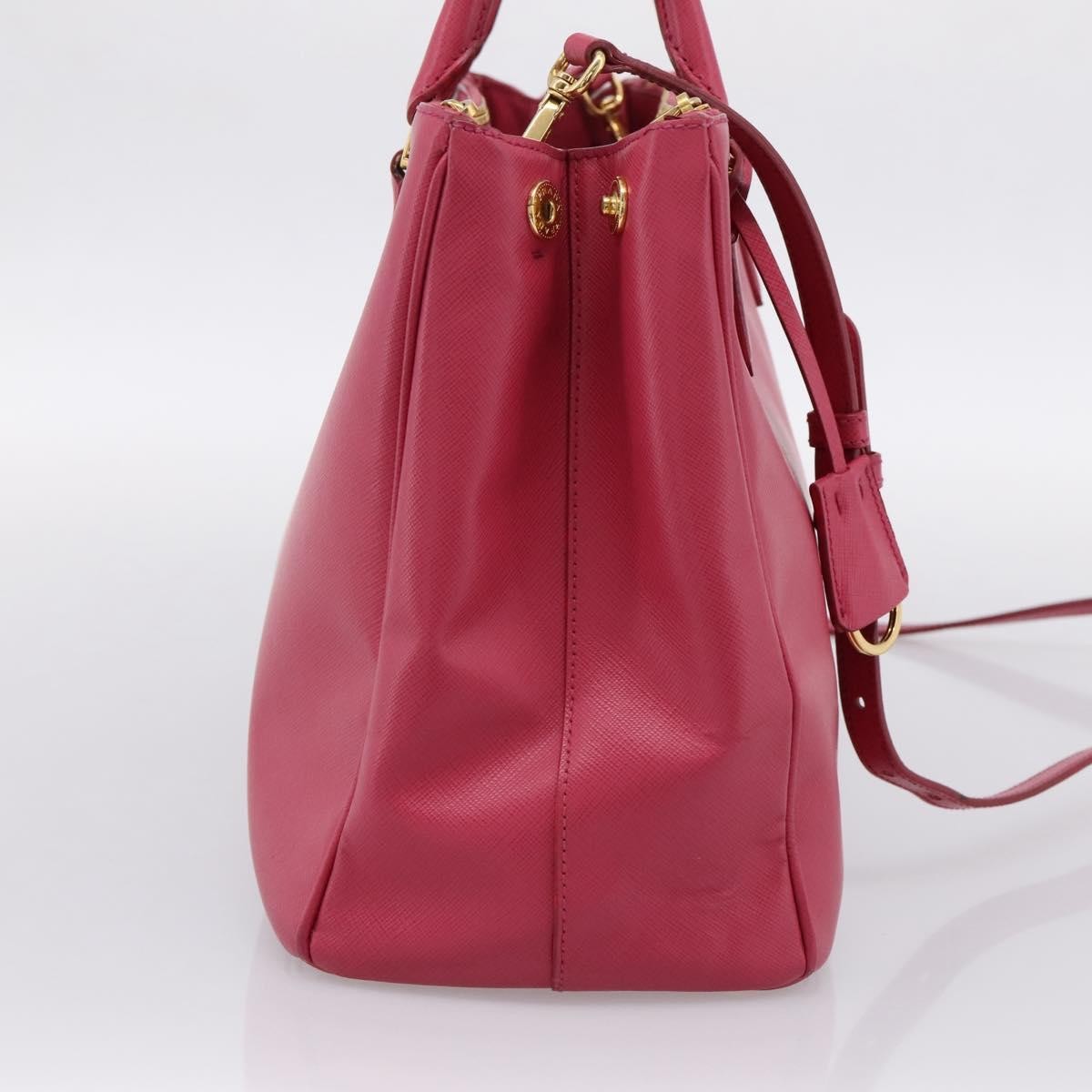 Prada Galleria Double Zip Saffiano Leather, Pink, Leather, Tote Bag