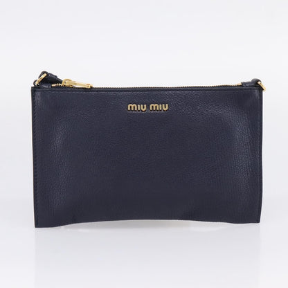 Miu Miu Madras Leather, Navy, Leather, Shoulder Bag