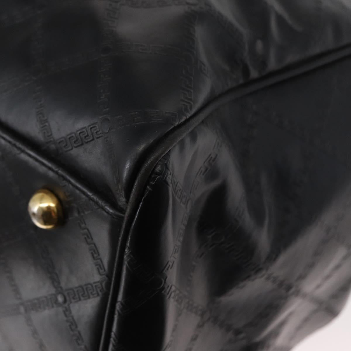 Versace Vintage Sun Duffle Embossed Leather, Yellow, Leather, Handbag