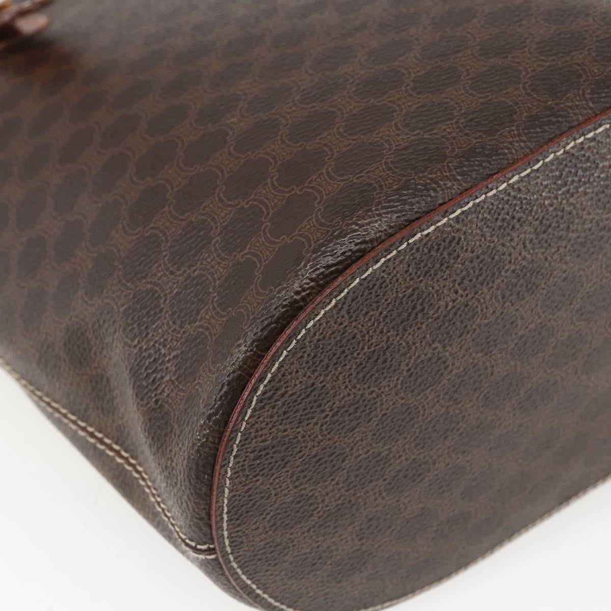 Celine Vintage Macadam Shopper Coated Canvas, Brown, Canvas, Tote Bag