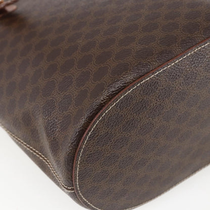 Celine Vintage Macadam Shopper Coated Canvas, Brown, Canvas, Tote Bag