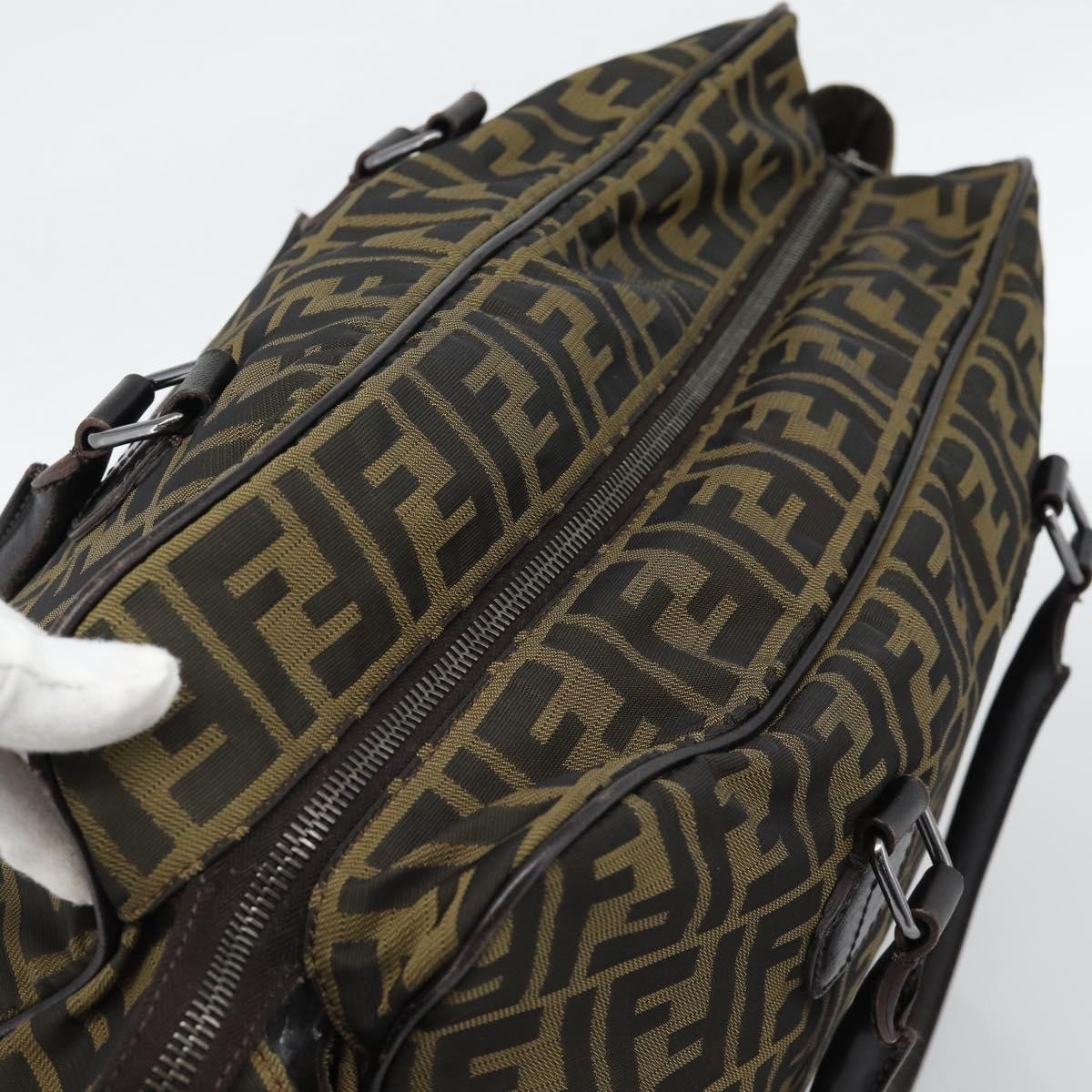 Fendi Vintage Zip Tote Zucca Canvas, Khaki, Canvas, Tote Bag