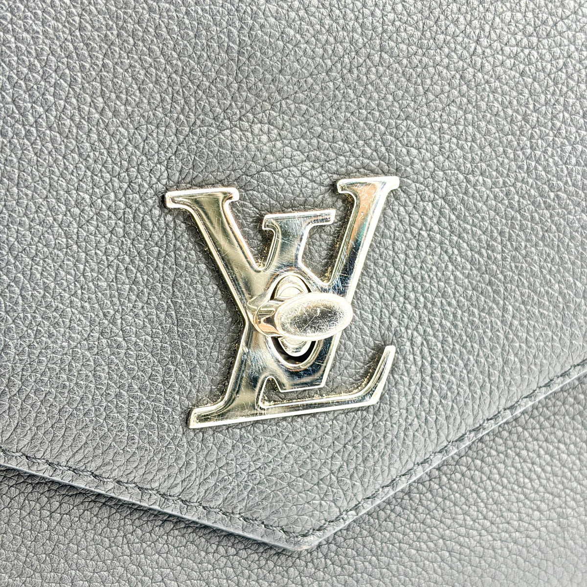 Louis Vuitton Mylockme Leather, Black, Leather, Handbag