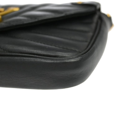 Louis Vuitton New Wave Chain Quilted Leather, Black, Leather, Handbag