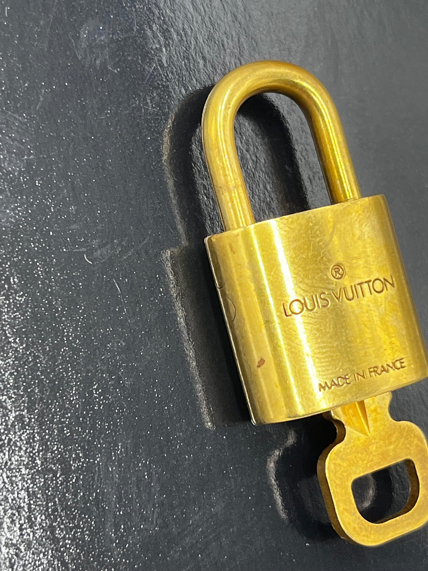 Louis Vuitton Padlock and Key Logo Metal, Gold, Metal, Charm