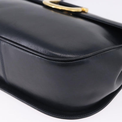Salvatore Ferragamo Gancini Leather, Navy, Leather, Shoulder Bag