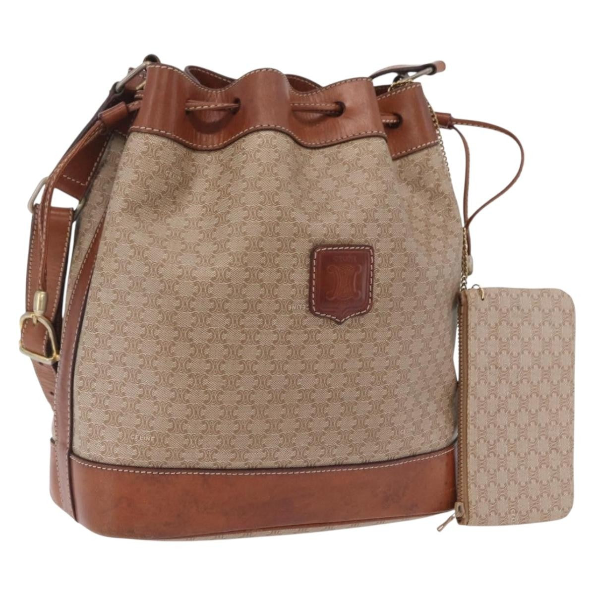 Celine Macadam Shoulder Canvas, Multicolour, Canvas, Crossbody Bag