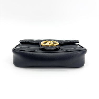Gucci GG Marmont Flap Matelasse Leather, Black, Leather, Handbag