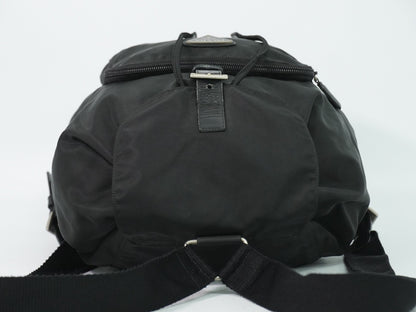 Prada Front Pocket Buckle Nylon, Black, Nylon, Backpack