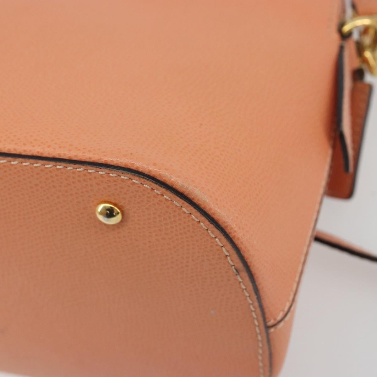 Celine Vintage Convertible Bowler Leather, Orange, Leather, Handbag