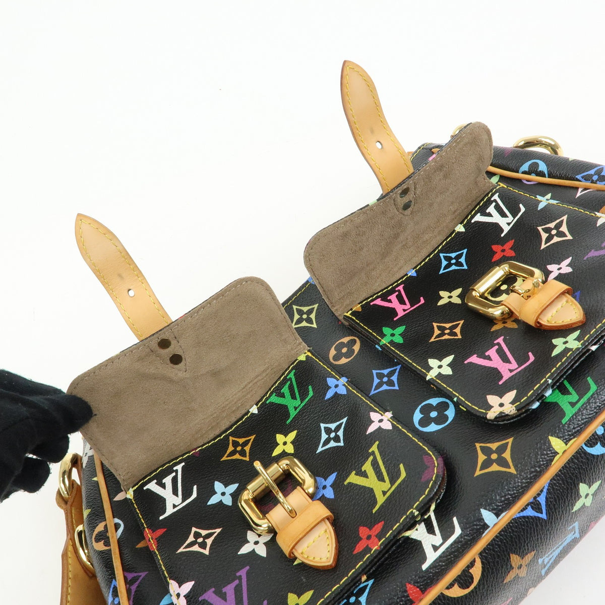 Louis Vuitton Lodge Monogram Multicolor, Black, Canvas, Handbag
