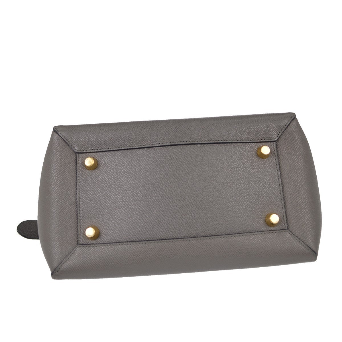 Celine Belt Textured Leather, Gray, Leather, Handbag