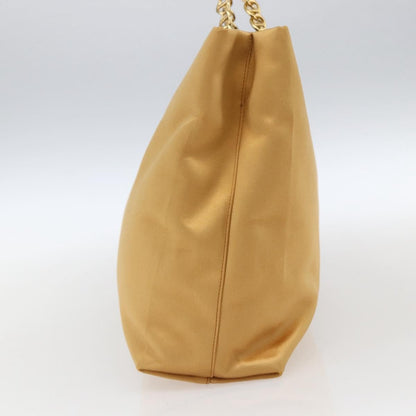 Prada Chain Satin, Gold, Satin, Shoulder Bag
