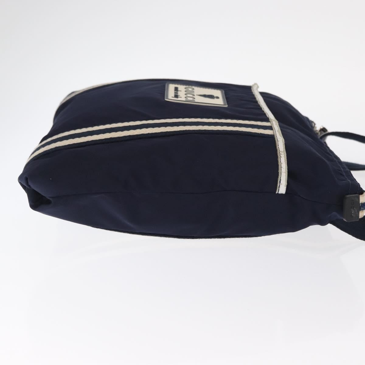 Gucci Vintage GG Coated Canvas, Navy, Nylon, Shoulder Bag