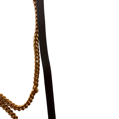 Saint Laurent Cassandre envelope Leather, Black, Leather, Crossbody Bag
