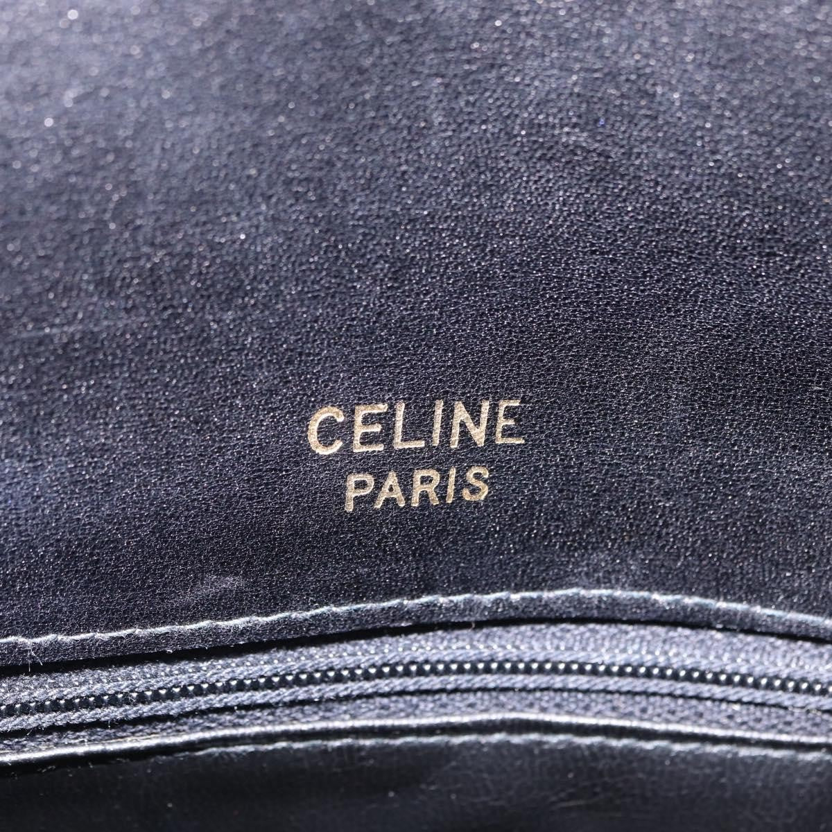 Celine Vintage Carriage Flap Leather, Black, Leather, Handbag