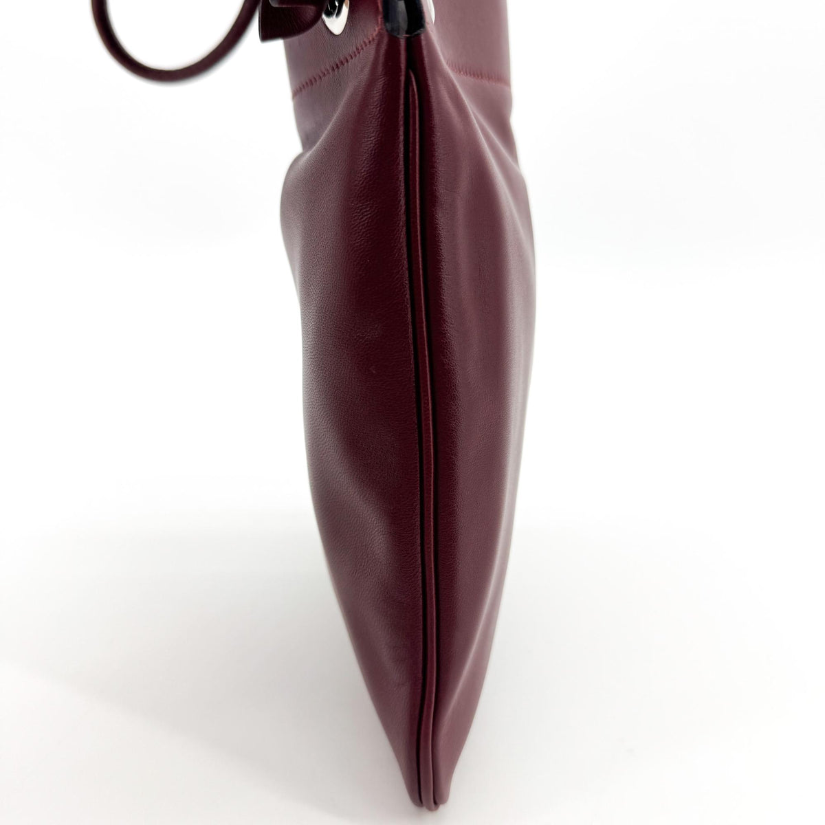 Hermes Aline Milo Lambskin and Swift, Burgundy, Leather, Handbag