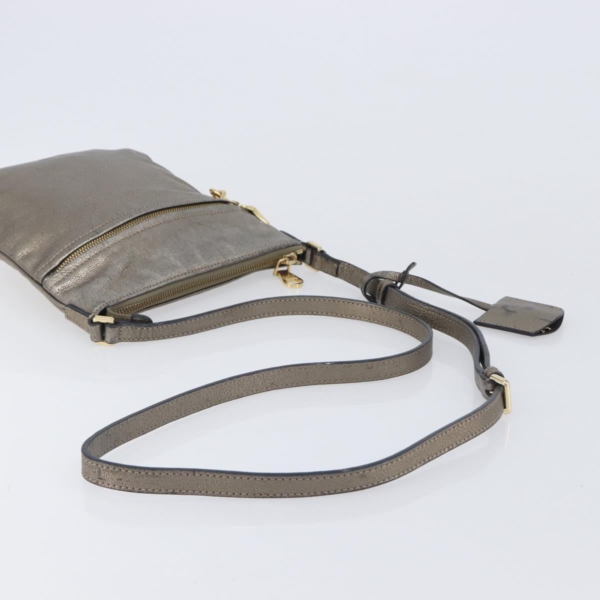 Loewe Front Pocket Leather, Gold, Leather, Crossbody Bag