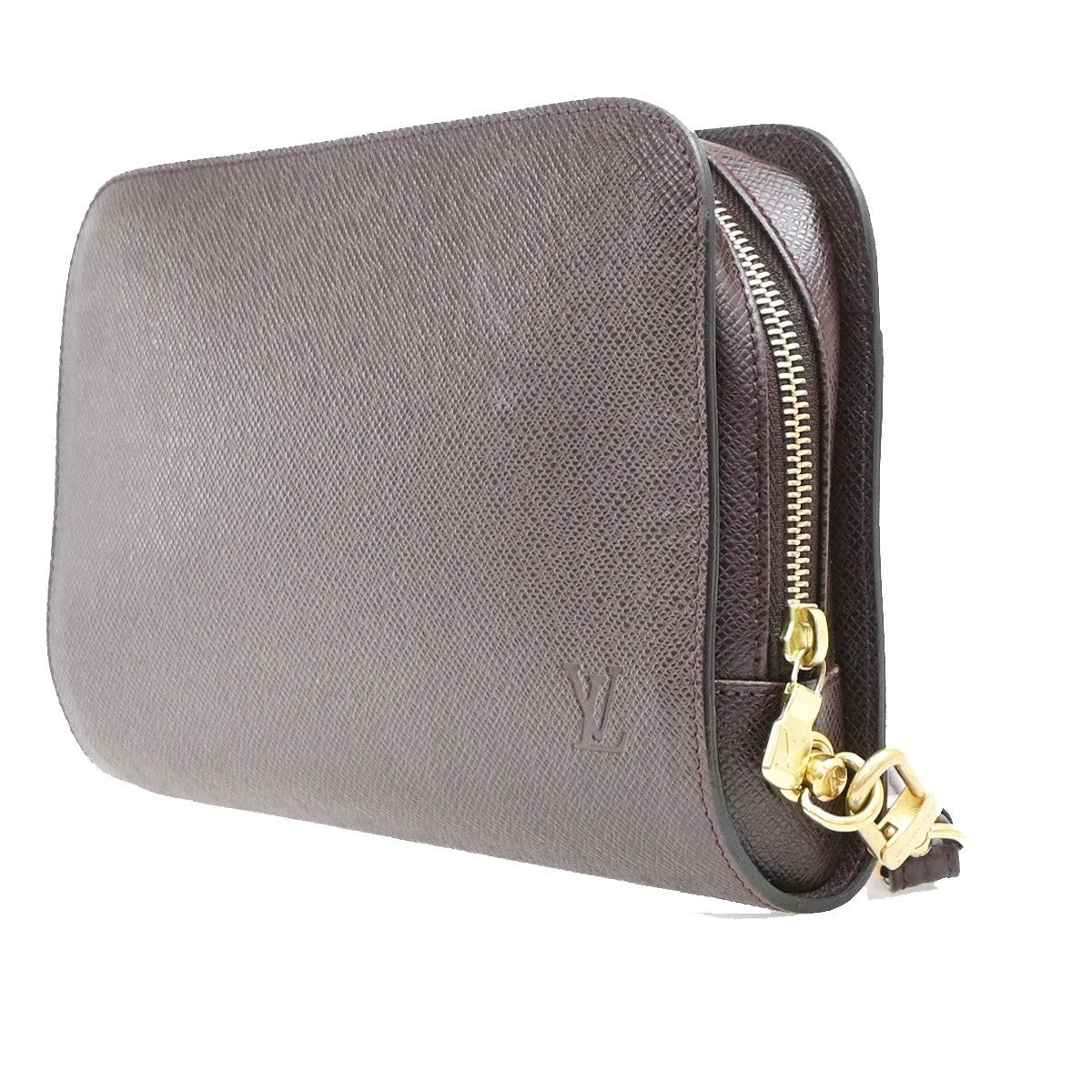Louis Vuitton Pochette Baikal Clutch Taiga Leather, Burgundy, Leather, Clutch