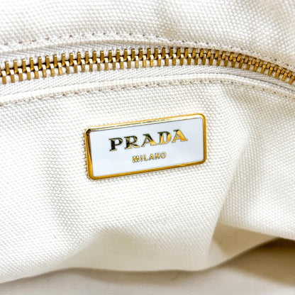 Prada Canapa Canvas, Beige, Canvas, Tote Bag