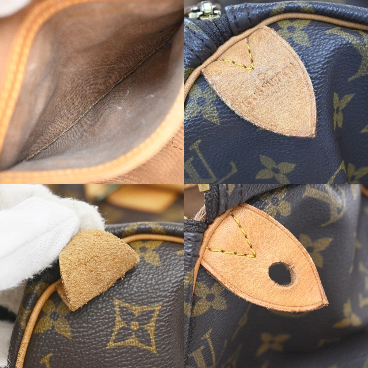 Louis Vuitton Speedy Monogram Canvas, Brown, Leather, Handbag