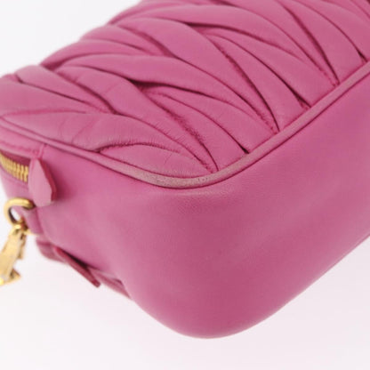 Miu Miu Tech Matelasse Leather, Pink, Leather, Crossbody Bag