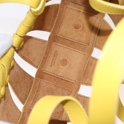 Bottega Veneta Shell Leather, Yellow, Leather, Handbag