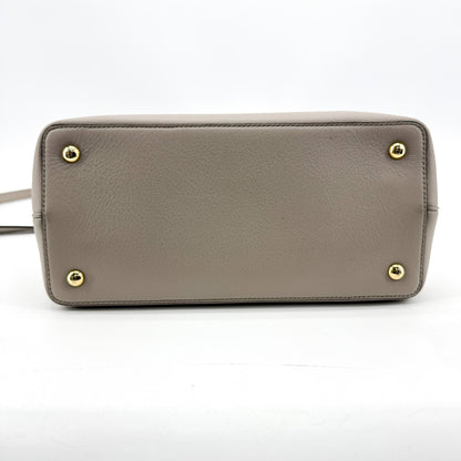 Fendi 2Jours Leather, Gray, Leather, Handbag
