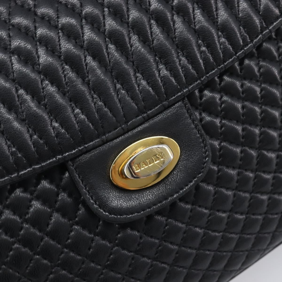 Bally Vintage Quilted Leather, Black, Leather, Shoulder Bag