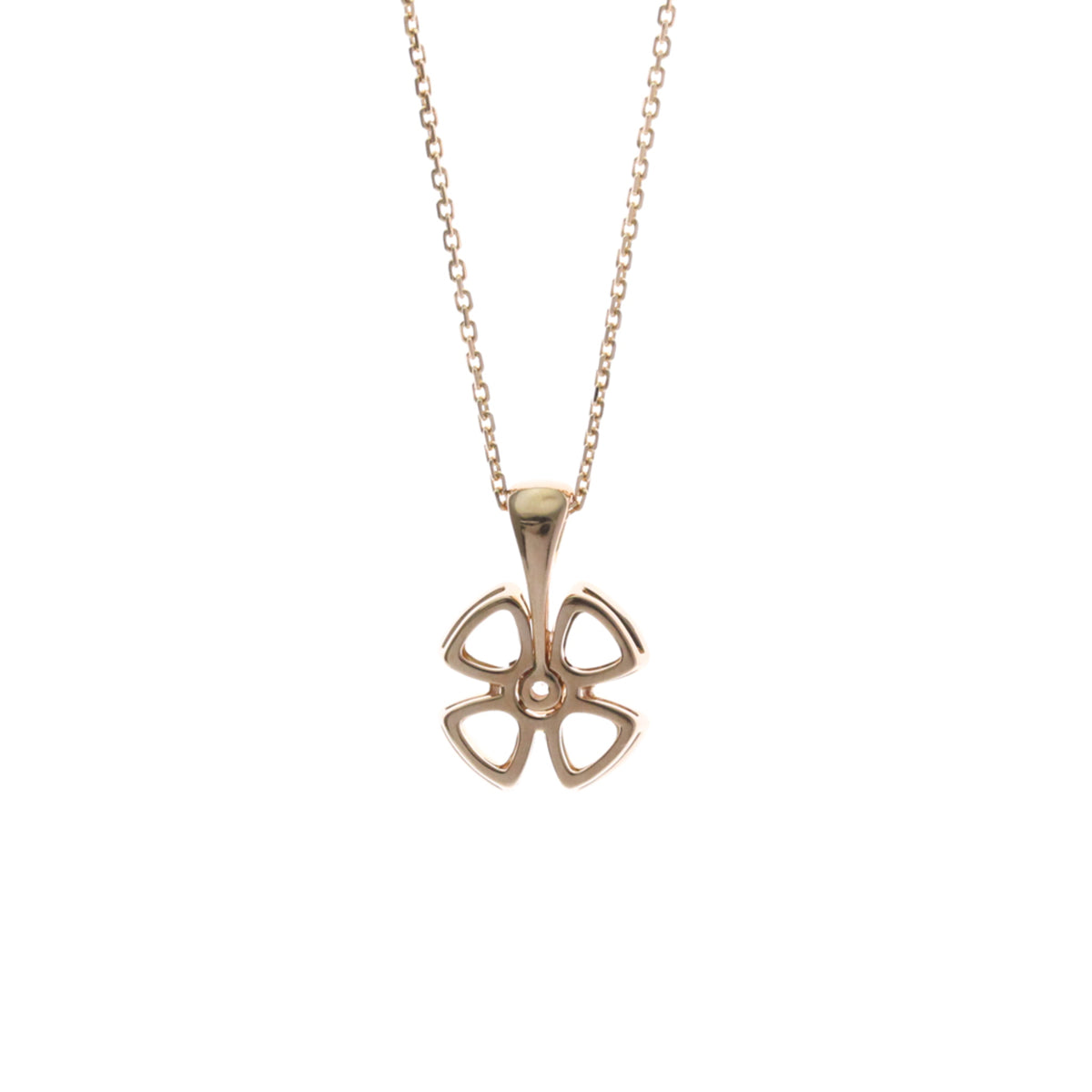 Bvlgari Fiorever Pendant 18K Rose Gold with Ruby and Diamonds, Gold, Pink Gold, Necklace